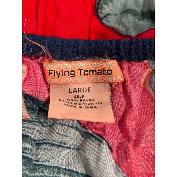 Flying Tomato Red Floral Off-Shoulder Maxi Dress Size L - Picture 7 of 8